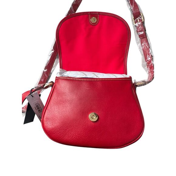 Dooney & Bourke Red Florentine Purse Saddle Leather Crossbody Shoulder Bag NWT - Picture 5 of 10